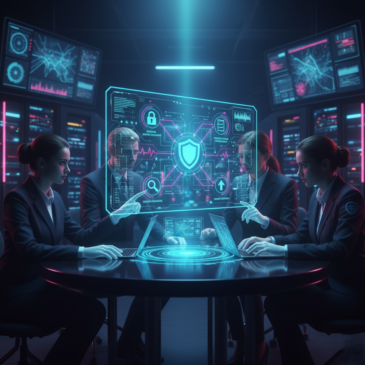 How we stop call blackmail - cybersecurity specialists analyzing voice threats with advanced digital security systems to trace threatening calls and implement communication shutdown protocols