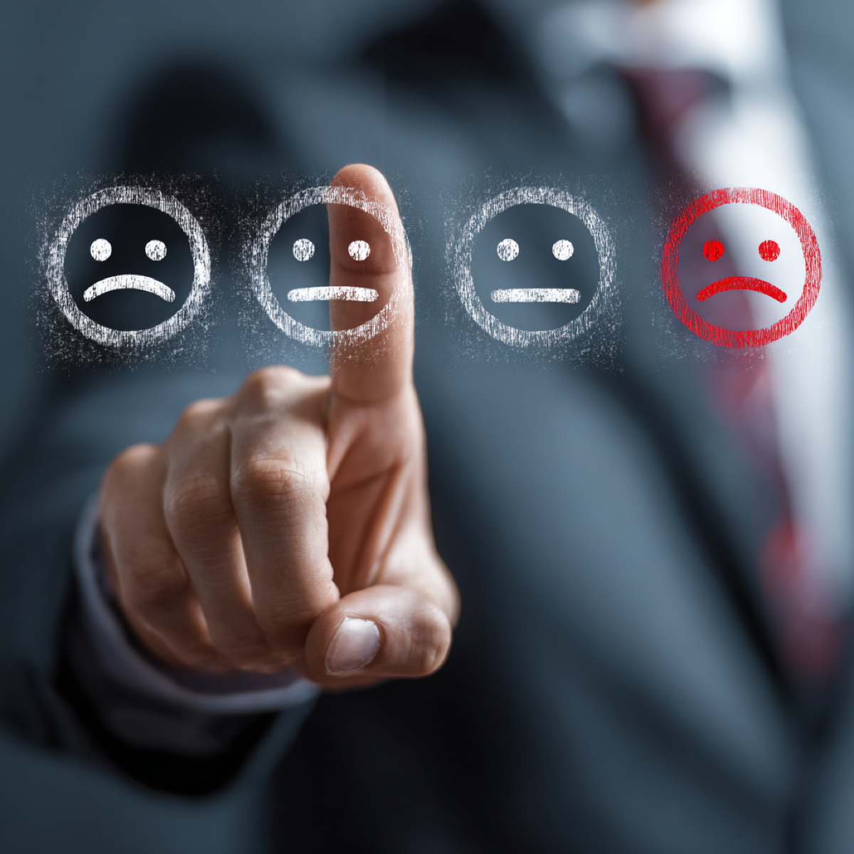 Remove negative Google reviews destroy business - business owner selecting negative feedback among review ratings showing urgent need for reputation management