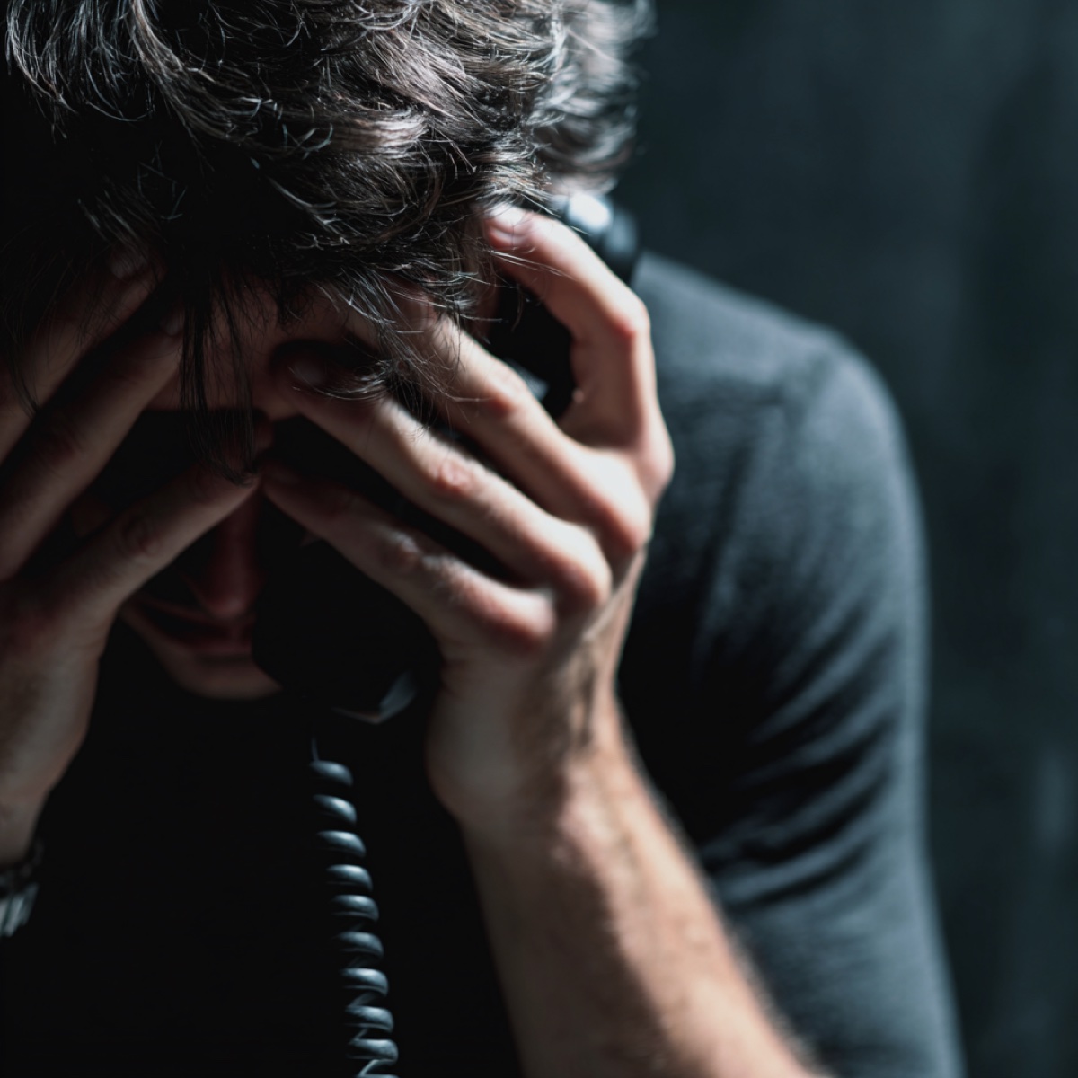 Report online extortion effectively - stressed victim on phone seeking professional guidance for proper evidence documentation and law enforcement coordination