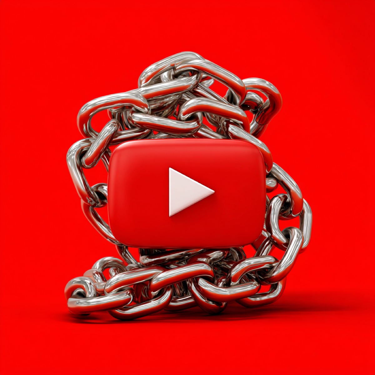 YouTube DMCA proven results creators - YouTube logo secured with protective chains representing successful creator protection and content security